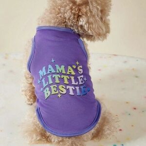 Pet Clothing Dog T Shirt Mama's Little Bestie Purple MEDIUM size Dog